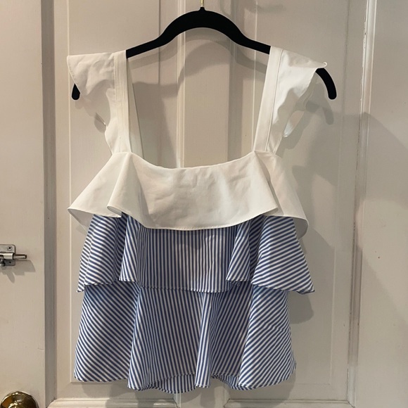 Blue and white Lucy Paris tank top - Picture 1 of 6